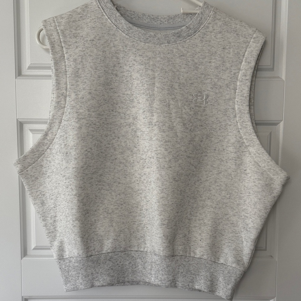 Under Armour Women's Heather Gray Muscle sleeveless sweatshirt